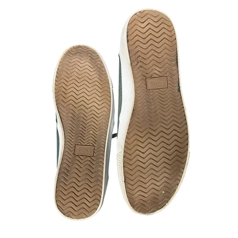 TOMS men’s olive green canvas dress sneakers sz 11M